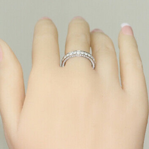 NEW 925 Sterling silver Diamond band Ring - Picture 7 of 7